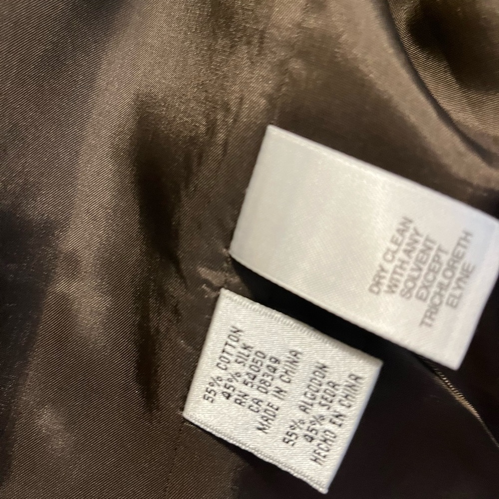 NWOT. NINE WEST Silk Blend Brocarde Paisley Brown Blazer, size M - Picture 7 of 8